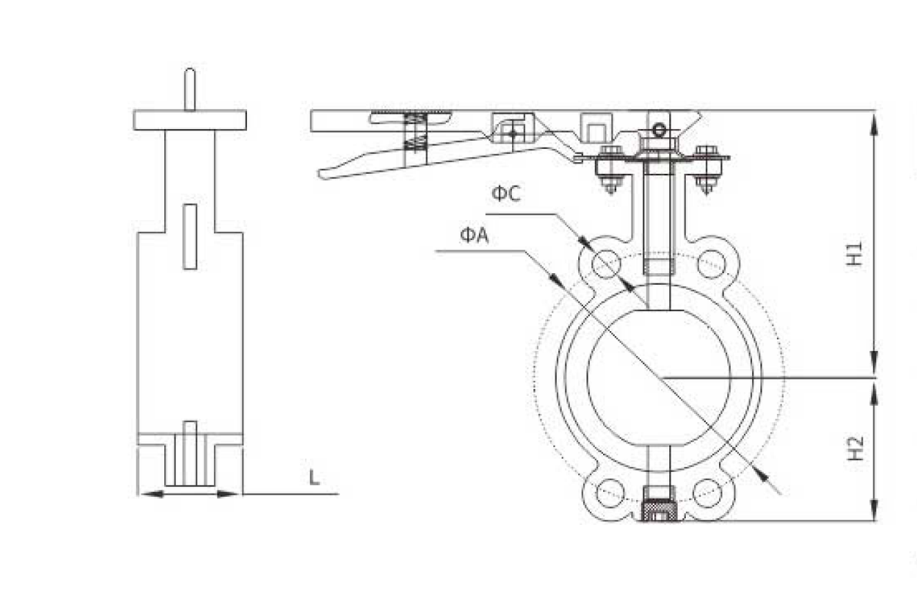 消(xiao)防對夾蝶(dié)閥(圖1)